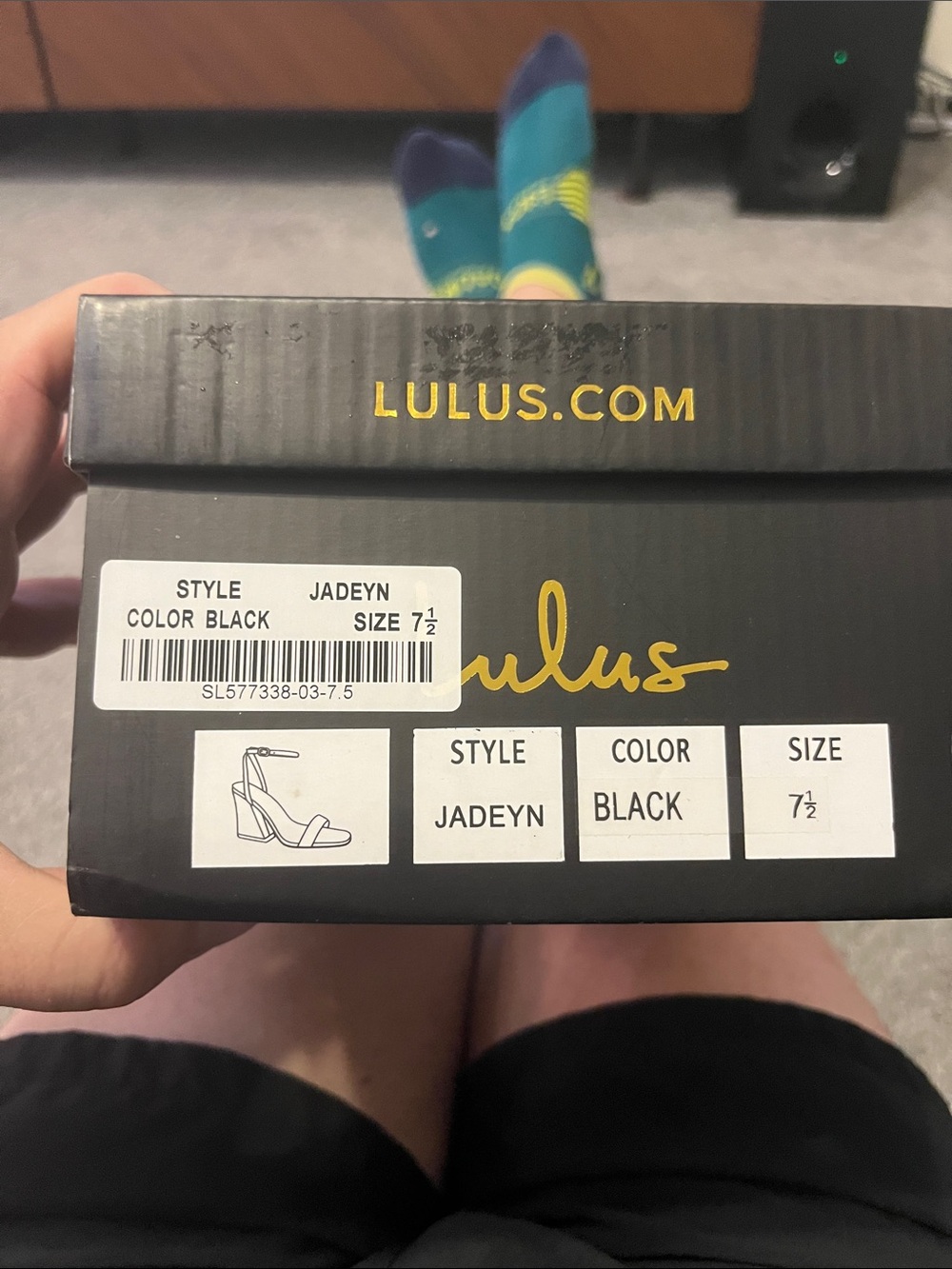 Lulu's Jadeyn Black Heeled Sandals - Ankle Strap Block Heel